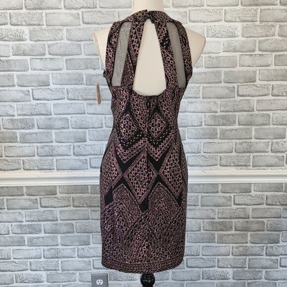 Midnight Doll Geometric Glitter Black Dress NEW Junior 9 Party Prom Dance - Picture 2 of 9